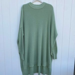 Free People Easy Street Tunic oversized Sweater In Sage Green Size XS/S New